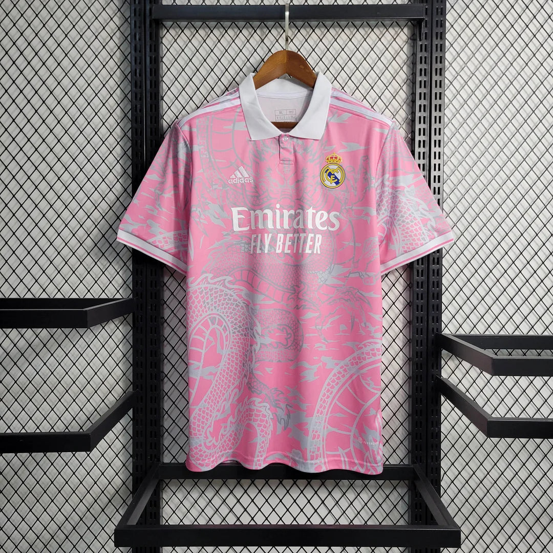 2023/2024 Real Madrid Chinese Dragon Pink Football Shirt Thai Quality